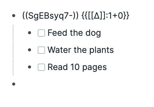 Setting up the repeating ∆